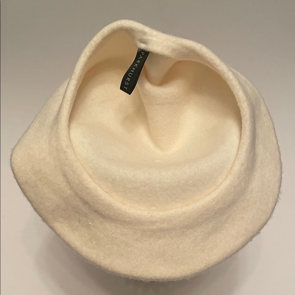 100% WOOL PARKHURST Cream Beret Classic Elegant French Avant Garde Classy Preppy - Picture 5 of 5